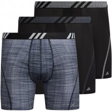 adidas Men's Sport Performance Mesh Boxer Briefs Illum Black/Onix/Clr Grey - 3 Pack