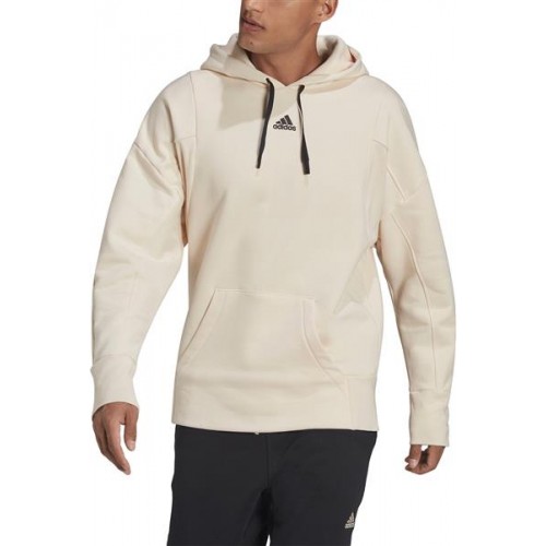 adidas Men's Studio Lounge Fleece Wonder White Hoodie adidas Men's Studio Lounge Fleece Wonder White Hoodie