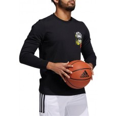 adidas Men's Trae x SSDR Long Sleeve Graphic Black T-Shirt