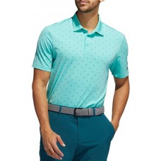 adidas Men's Ultimate Print Polo Acid Mint/Wild Teal Shirt