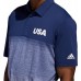 adidas Men's USA 3 Stripe Golf Polo Dark Blue Shirt