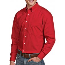 Antigua Men's Dynasty Button Down Long Sleeve Dark Red Shirt Antigua Men's Dynasty Button Down Long Sleeve Dark Red Shirt