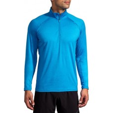 Brooks Men's Dash 1/2 Zip Long Sleeve Heather Electric Blue Top Brooks Men's Dash 1/2 Zip Long Sleeve Heather Electric Blue Top