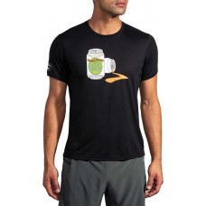 Brooks Men's Distance Graphic Short Sleeve Running Black/Run Hoppy/Deschutes T-Shirt Brooks Men's Distance Graphic Short Sleeve Running Black/Run Hoppy/Deschutes T-Shirt