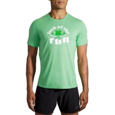 Brooks Men's Distance Graphic Short Sleeve Running Heather Mint T-Shirt Brooks Men's Distance Graphic Short Sleeve Running Heather Mint T-Shirt