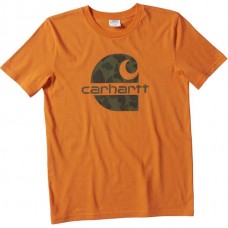 Carhartt Boys' Short Sleeve Camo C Graphic Orange T-Shirt