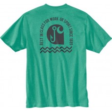 Carhartt Men's Fishing Graphic Short Sleeve Sea Green Heather T-Shirt