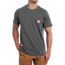 Carhartt Men's Force Cotton Delmont Short Sleeve Carbon Heather T-Shirt