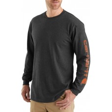 Carhartt Men's Graphic Logo Long Sleeve Carbon Heather Shirt Carhartt Men's Graphic Logo Long Sleeve Carbon Heather Shirt