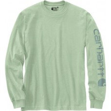 Carhartt Men's Graphic Logo Long Sleeve Soft Green Shirt Carhartt Men's Graphic Logo Long Sleeve Soft Green Shirt