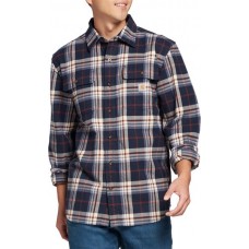 Carhartt Men's Loose Fit Heavyweight Long Sleeve Flannel Plaid Navy Shirt Carhartt Men's Loose Fit Heavyweight Long Sleeve Flannel Plaid Navy Shirt