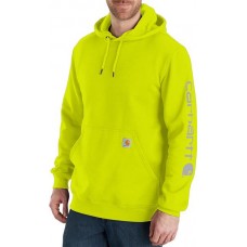 Carhartt Men's Midweight Sleeve Logo Brite Lime Hoodie