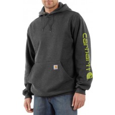 Carhartt Men's Midweight Sleeve Logo Carbon Heather Hoodie