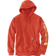 Carhartt Men's Midweight Sleeve Logo Desert Orange Heather Hoodie
