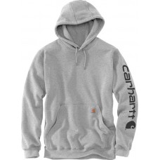 Carhartt Men's Midweight Sleeve Logo Heather Grey/Black Hoodie