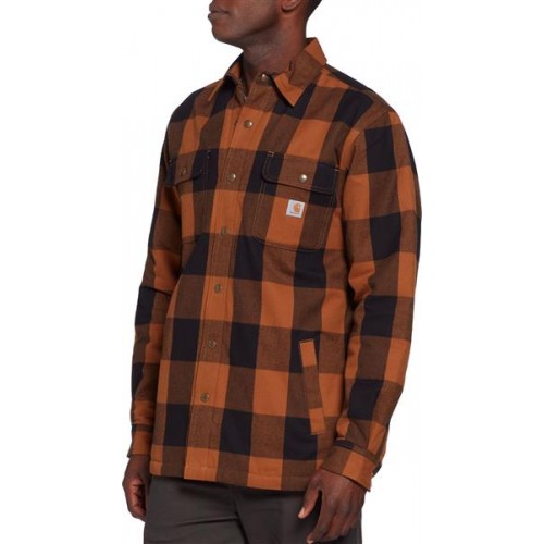 Carhartt Men's Relaxed Fit Heavyweight Flannel Sherpa Lined Shirt Carhartt Brown Jacket Carhartt Men's Relaxed Fit Heavyweight Flannel Sherpa Lined Shirt Carhartt Brown Jacket