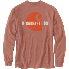 Carhartt Men's Relaxed Fit Long Sleeve Heavy Weight Graphic Feldspar Heather T-Shirt Carhartt Men's Relaxed Fit Long Sleeve Heavy Weight Graphic Feldspar Heather T-Shirt