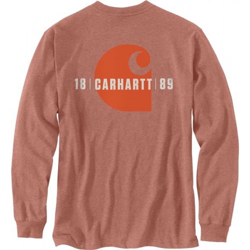 Carhartt Men's Relaxed Fit Long Sleeve Heavy Weight Graphic Feldspar Heather T-Shirt Carhartt Men's Relaxed Fit Long Sleeve Heavy Weight Graphic Feldspar Heather T-Shirt