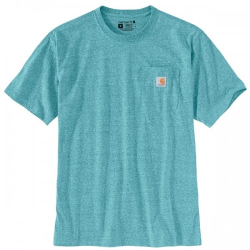 Carhartt Men's Workwear K87 Pocket Blue Spruce Snow Heather T-Shirt Carhartt Men's Workwear K87 Pocket Blue Spruce Snow Heather T-Shirt