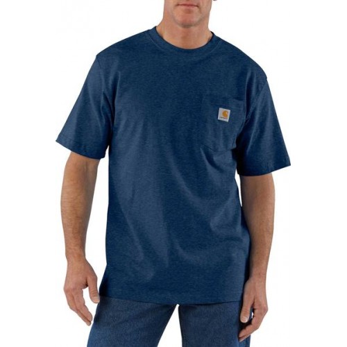 Carhartt Men's Workwear K87 Pocket Dark Cobalt Blue Heather T-Shirt Carhartt Men's Workwear K87 Pocket Dark Cobalt Blue Heather T-Shirt