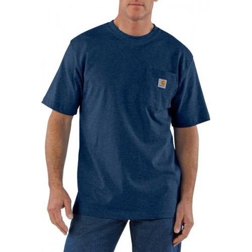 Carhartt Men's Workwear K87 Pocket Dark Cobalt Blue T-Shirt Carhartt Men's Workwear K87 Pocket Dark Cobalt Blue T-Shirt