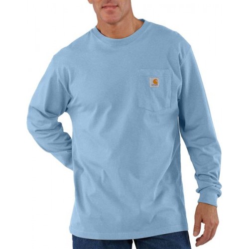 Carhartt Men's Workwear Long Sleeve Alpine Blue Heather Shirt Carhartt Men's Workwear Long Sleeve Alpine Blue Heather Shirt