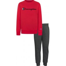 Champion Kids' Signature Fleece Crew Scarlet/Granite Heather Set