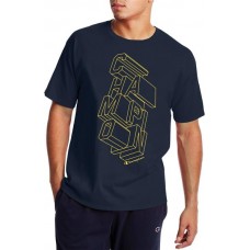 Champion Men's Block Logo Short Sleeve Navy T-Shirt