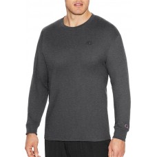 Champion Men's Classic Cotton Long Sleeve Granite Heather Shirt