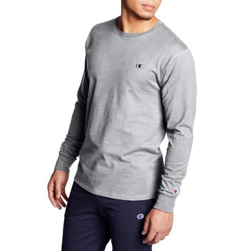 Champion Men's Classic Cotton Long Sleeve Oxford Gray Shirt Champion Men's Classic Cotton Long Sleeve Oxford Gray Shirt