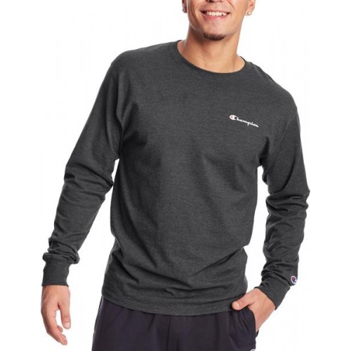 Champion Men's Classic Graphic Long Sleeve Granite Heather Shirt Champion Men's Classic Graphic Long Sleeve Granite Heather Shirt