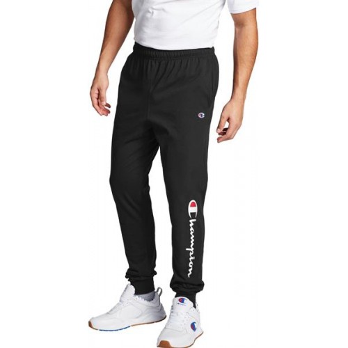 Champion Men's Classic Jersey Jogger Black Pants Champion Men's Classic Jersey Jogger Black Pants
