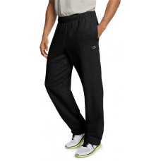 Champion Men's Powerblend Fleece Open Bottom Black Pants