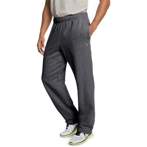 Champion Men's Powerblend Fleece Open Bottom Granite Heather Pants Champion Men's Powerblend Fleece Open Bottom Granite Heather Pants