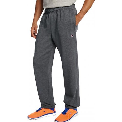 Champion Men's Powerblend Fleece Relaxed Bottom Granite Heather Pants Champion Men's Powerblend Fleece Relaxed Bottom Granite Heather Pants