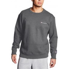 Champion Men's Powerblend Graphic Crew Granite Heather Sweatshirt