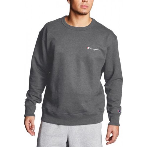 Champion Men's Powerblend Graphic Crew Granite Heather Sweatshirt Champion Men's Powerblend Graphic Crew Granite Heather Sweatshirt