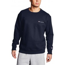 Champion Men's Powerblend Graphic Crew Navy Sweatshirt