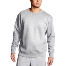 Champion Men's Powerblend Graphic Crew Oxford Gray Sweatshirt