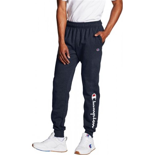 Champion Men's Powerblend Graphic Jogger Navy Pants Champion Men's Powerblend Graphic Jogger Navy Pants