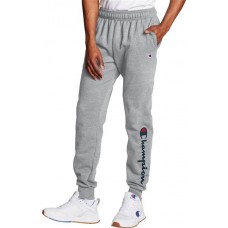 Champion Men's Powerblend Graphic Jogger Oxford Gray Pants Champion Men's Powerblend Graphic Jogger Oxford Gray Pants