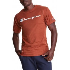 Champion Men's Script Jersey Graphic Brown Leather T-Shirt
