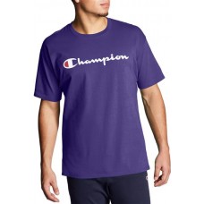 Champion Men's Script Jersey Graphic Purple T-Shirt