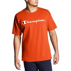 Champion Men's Script Jersey Graphic Spicy Orange T-Shirt