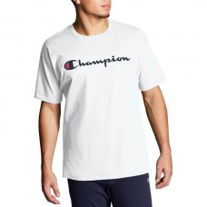 Champion Men's Script Jersey Graphic White T-Shirt Champion Men's Script Jersey Graphic White T-Shirt
