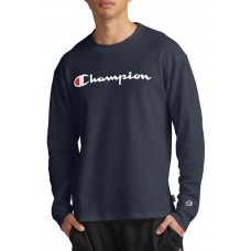 Champion Men's Waffle Long Sleeve Navy Shirt Champion Men's Waffle Long Sleeve Navy Shirt