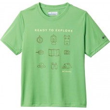 Columbia Boys' Grizzly Grove Graphic Green Boa Explore Icons T-Shirt