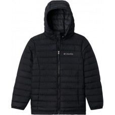 Columbia Boys' Powder Lite Hooded Black Jacket