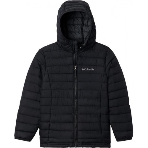 Columbia Boys' Powder Lite Hooded Black Jacket Columbia Boys' Powder Lite Hooded Black Jacket