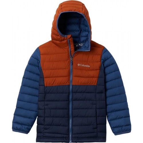 Columbia Boys' Powder Lite Hooded Collnvy/Drkadobe/Nghttde Jacket Columbia Boys' Powder Lite Hooded Collnvy/Drkadobe/Nghttde Jacket